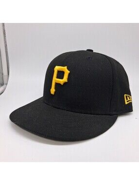 New Era Pittsburgh Pirates 59FIFTY Fitted Hat Size 7 1/4 Black Yellow MLB